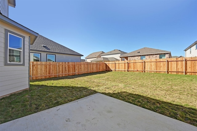 view of yard with a patio area