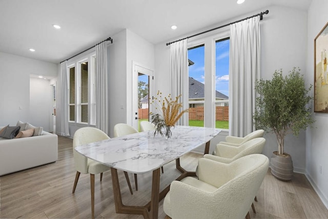 208 San Xavier St, Georgetown, TX 78633 - dining room featuring wood finished floors and recessed lighting