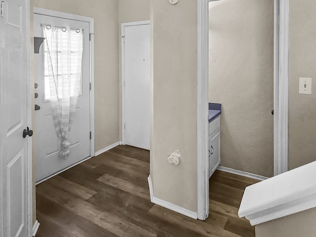 foyer featuring dark hardwood / wood-style flooring