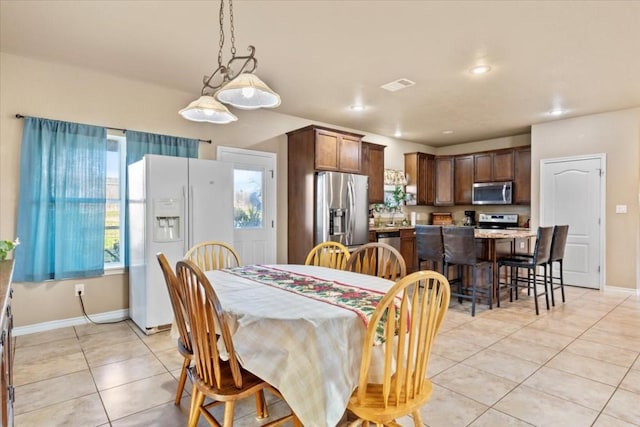 view of tiled dining area