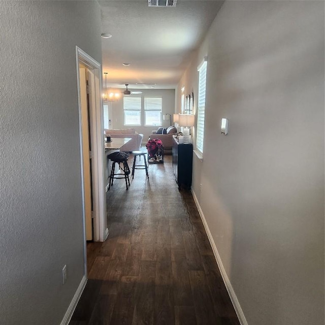 hall featuring dark hardwood / wood-style flooring