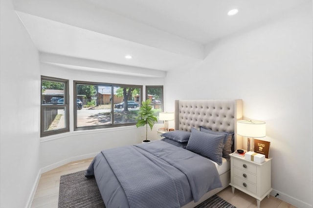 bedroom featuring light hardwood / wood-style flooring