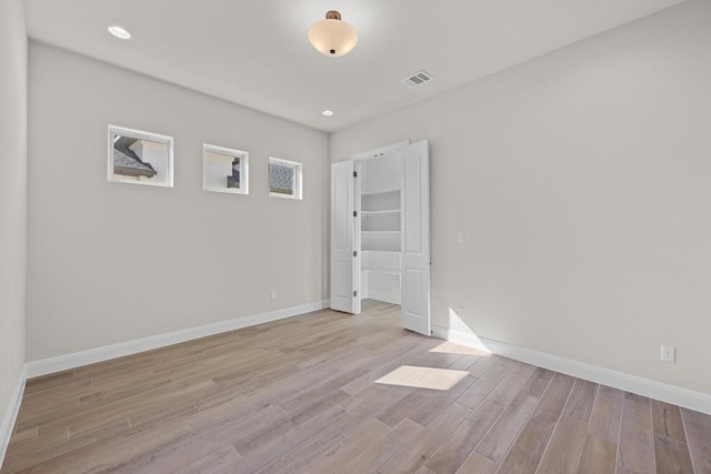 empty room featuring light wood-type flooring