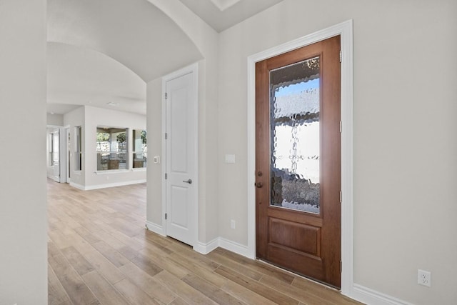 foyer featuring light hardwood / wood-style flooring