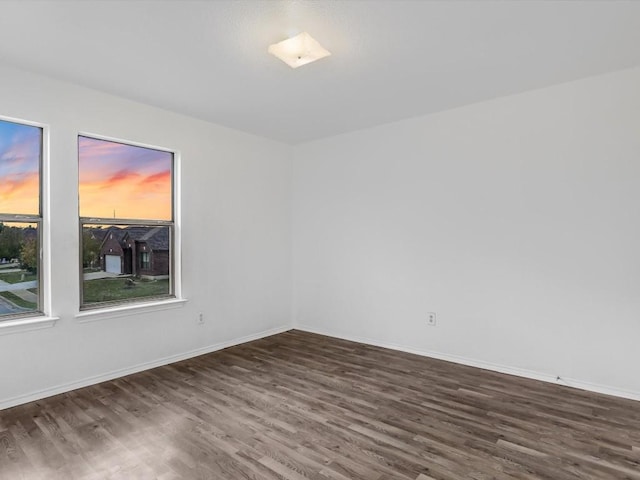 empty room featuring dark hardwood / wood-style floors