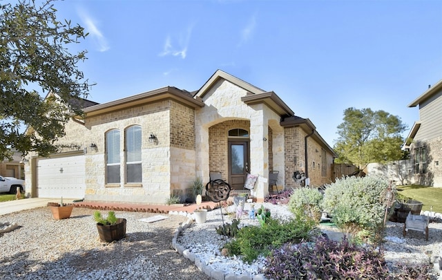 view of front of house with a garage