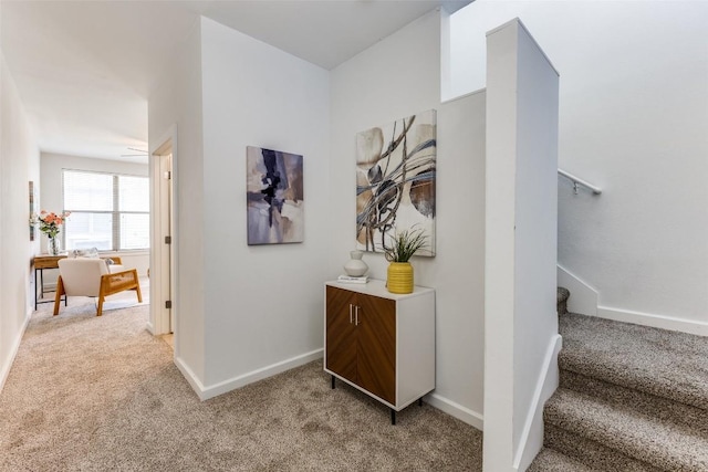 1201 Grove Blvd Unit 1102, Austin, TX 78741 - hall with light carpet and stairs