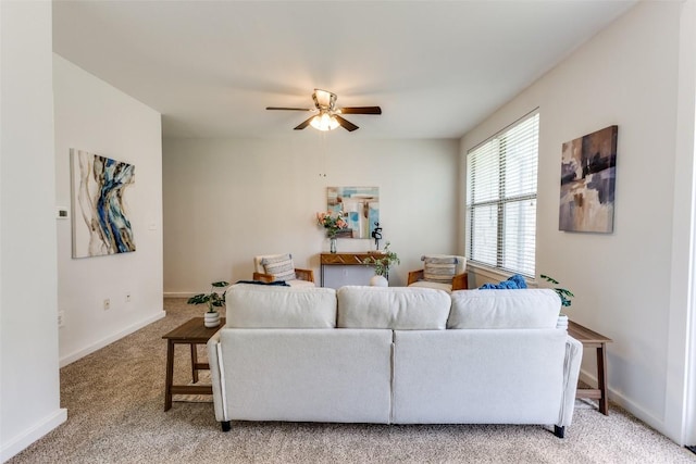 1201 Grove Blvd Unit 1102, Austin, TX 78741 - living room with ceiling fan and light colored carpet