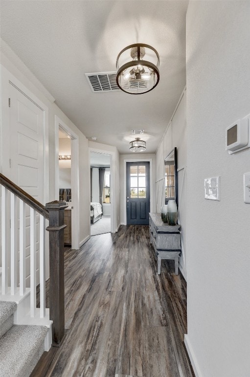 foyer entrance featuring dark hardwood / wood-style flooring