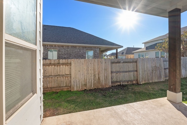 view of yard with a patio area