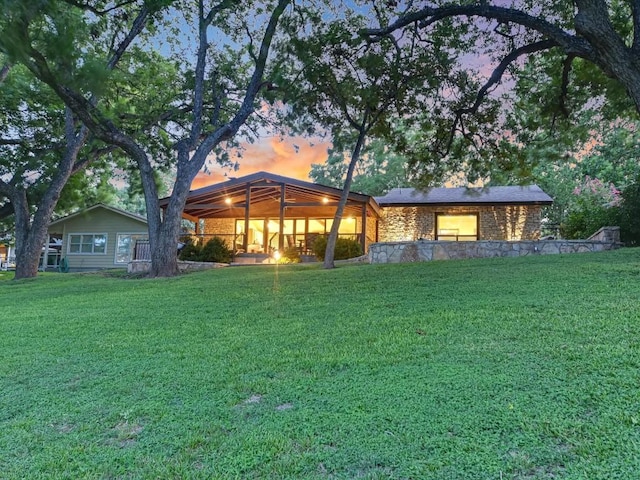 exterior space featuring a yard