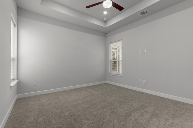 6304 Rotunda Vw, Austin, TX 78747 - empty room with a tray ceiling, carpet flooring, and plenty of natural light