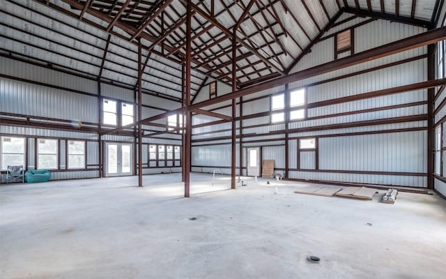 garage featuring french doors