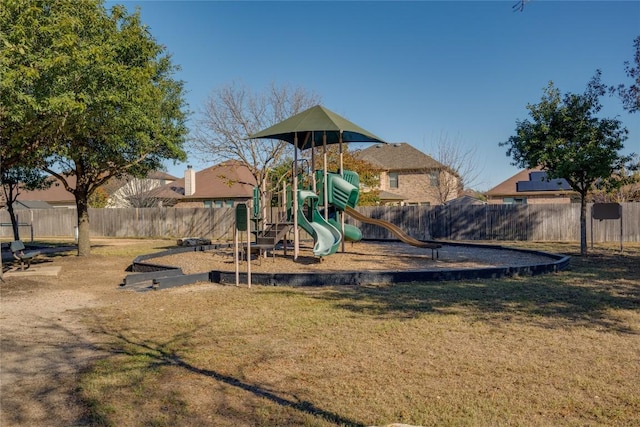 view of playground featuring a yard