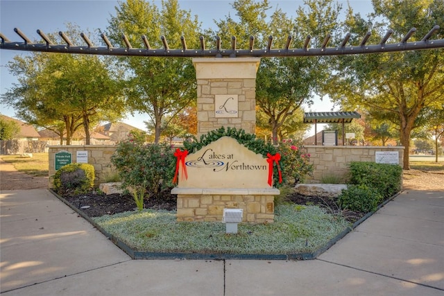 view of community sign