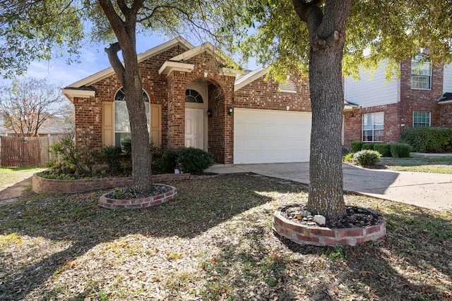 view of front of property featuring a garage