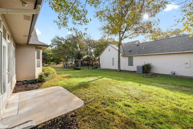 view of yard with a patio and cooling unit