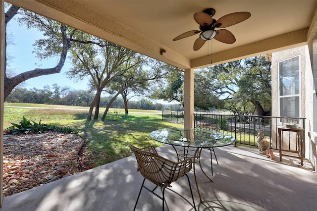 view of patio / terrace with ceiling fan