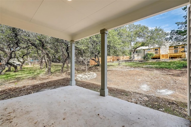 view of patio with a wooden deck