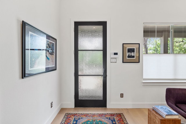 1005 Jewell St, Austin, TX 78704 - foyer with baseboards and wood finished floors