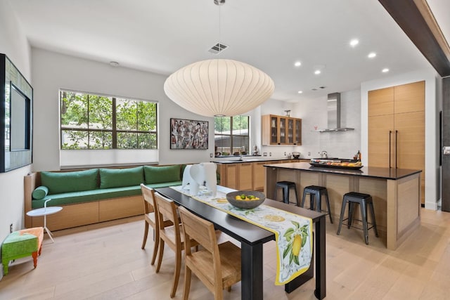 1005 Jewell St, Austin, TX 78704 - dining area with recessed lighting and light wood finished floors
