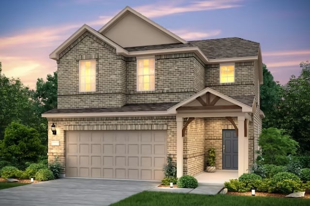 view of front facade with a garage