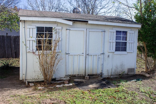 700 N Faircrest Dr, Buda, TX 78610 - view of shed featuring fence