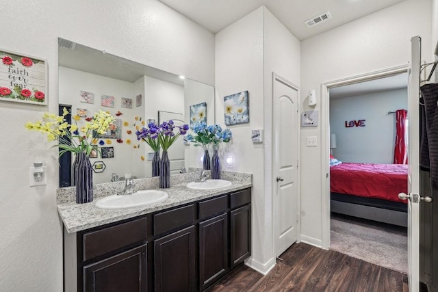 bathroom featuring wood-type flooring and vanity