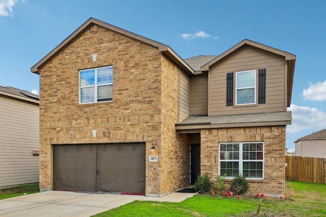 view of front of house with a garage