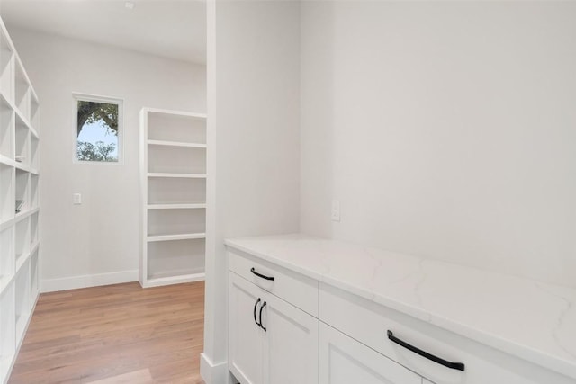 walk in closet featuring light hardwood / wood-style flooring