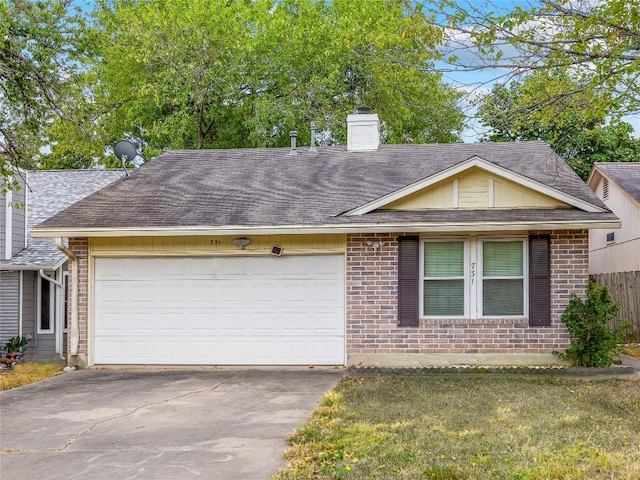 single story home featuring a garage