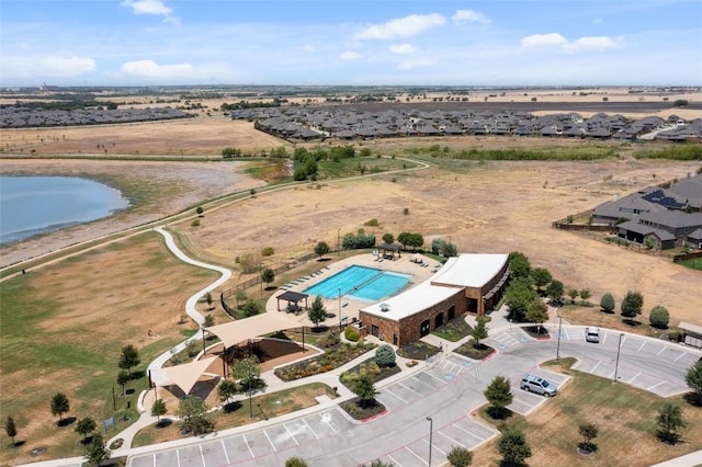 2715 Mariposa Way, Round Rock, TX 78665 - aerial view of a pool and a large body of water