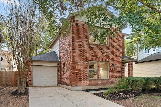 view of front of house with a garage