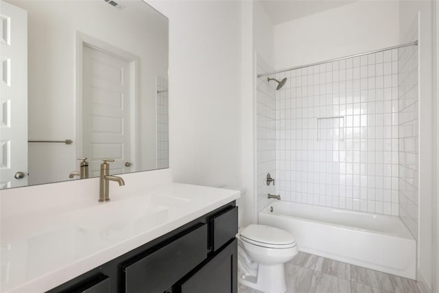 7501 Becasseau Dr, Austin, TX 78738 - full bath with vanity, toilet, and tub / shower combination
