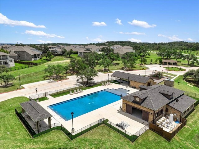 7501 Becasseau Dr, Austin, TX 78738 - view of swimming pool with a residential view and a patio
