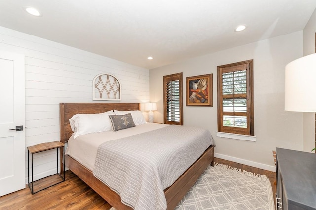 bedroom with wood-type flooring