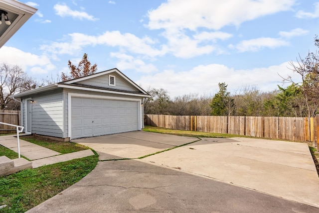 view of garage