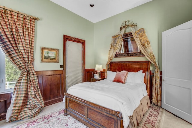 13628 Gregg Manor Rd, Manor, TX 78653 - bedroom with a wainscoted wall and light carpet