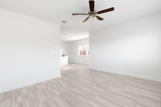 empty room with ceiling fan