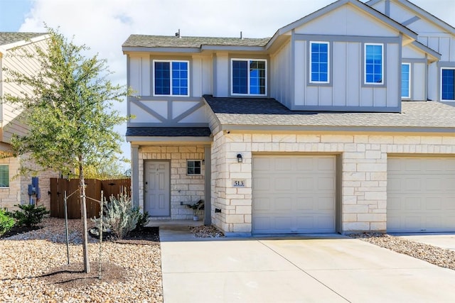 view of front of property featuring a garage