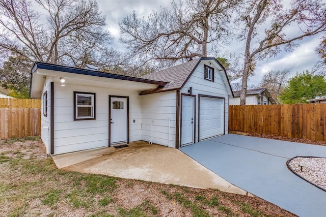 view of garage