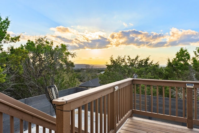 view of deck at dusk