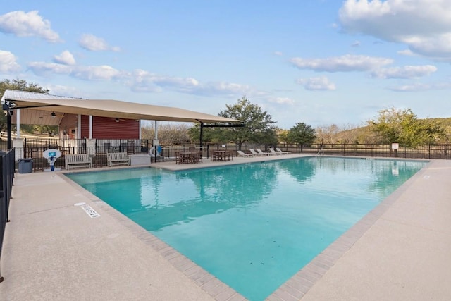 view of pool featuring a patio area