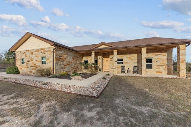 view of front of home with a patio