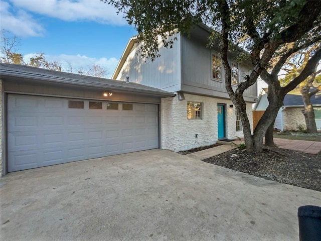 view of front of house with a garage