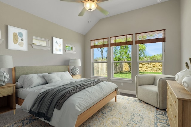 212 Millbend Rd, Georgetown, TX 78633 - bedroom with lofted ceiling and ceiling fan