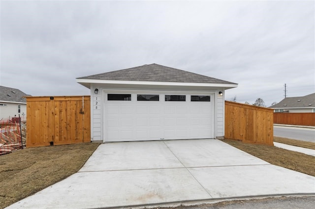 view of garage