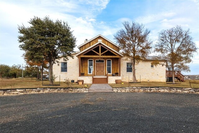 1440 W Klein Rd, New Braunfels, TX 78130 - view of front of home featuring stone siding and a porch