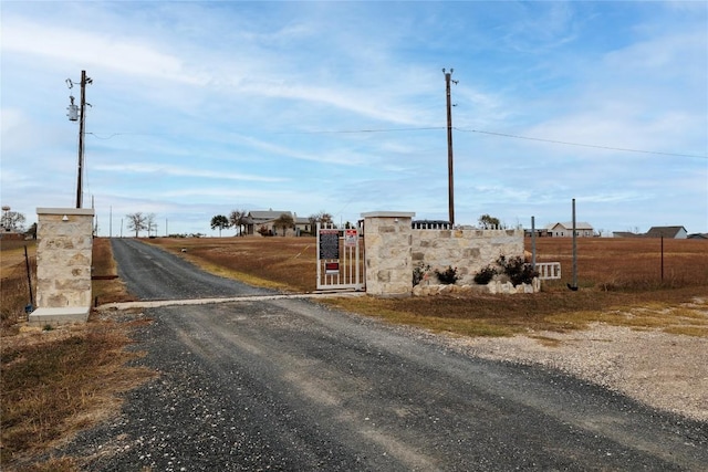 view of street with a rural view