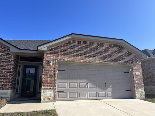 exterior space featuring a garage